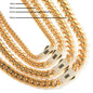 Hip-hop diamond-encrusted clasp smooth Cuban chain