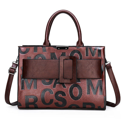 Women's Pretty Letter Pattern Portable Embossed Shoulder Bags Rirati