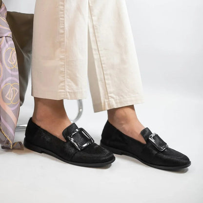 Vintage Square-Button Low-Cut Loafers — Women’s Elegant Slip-On Shoes FitiqueFit
