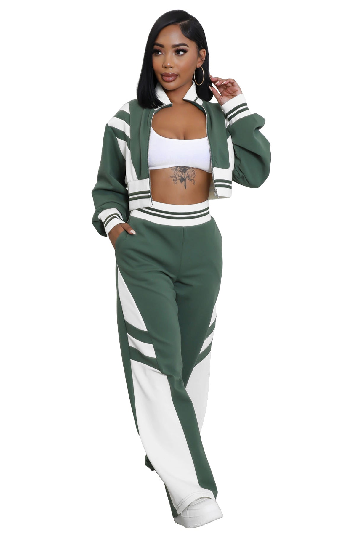 WOMEN FASHION CASUAL TWO PIECE PANT SET BY CLAUDE