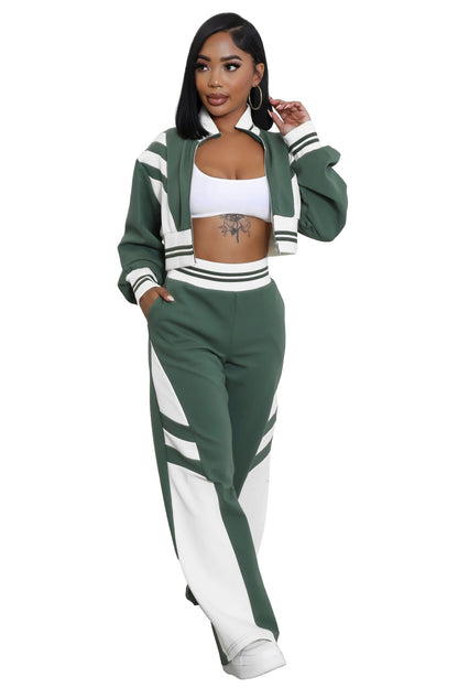 WOMEN FASHION CASUAL TWO PIECE PANT SET BY CLAUDE