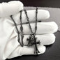 black double cross diamond Bamboo necklace