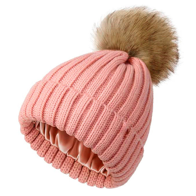 Soft Beanie Fluffy Ball Cap — Warm Knitted Winter Hat with Pom Pom FitiqueFit