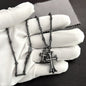 black double cross diamond Bamboo necklace