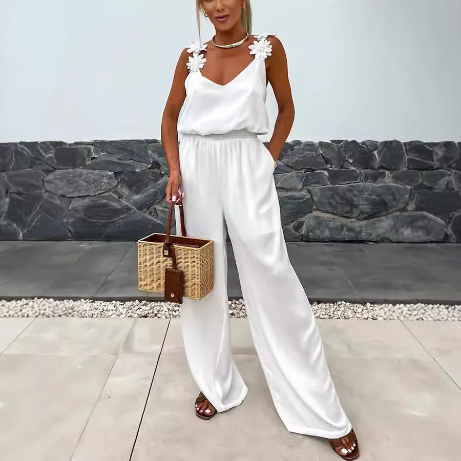 Sleeveless Pocket Jumpsuit Casual Loose Grayceful LLC