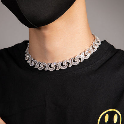 15mm Diamond Geometric Infinity Cuban Chain