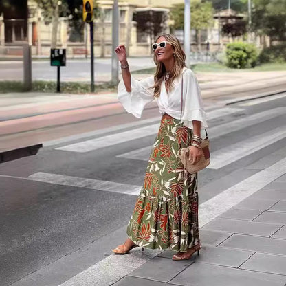 Female Print Holiday Casual Skirt Grayceful LLC