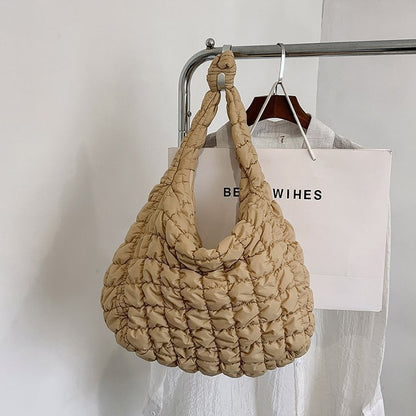 Women's Pleated Cloud Fashion Portable Dumpling Large Shoulder Bags Rirati