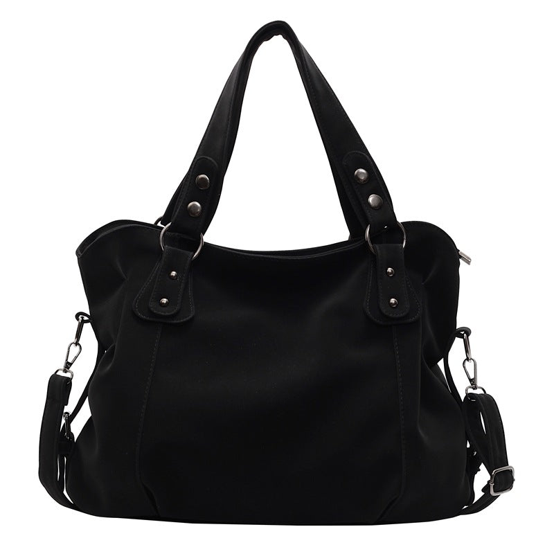 Women's Retro Fashionable Simple Korean Style Large Backpacks Rirati