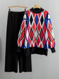 Mariana Knit Set with Plus Size Wide Leg Pants (2 Pieces)