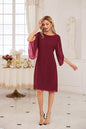 Irregular Sleeves Solid Color Chiffon Women Dress Grayceful LLC