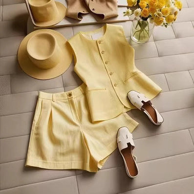 Suit Vest Suit Women's Cotton And Linen FitiqueFit