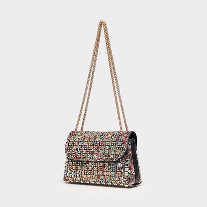 Women's Rhinestone Fashion Aura Bright Dionysian Portable Shoulder Bags Rirati