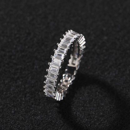 Cool and handsome men's hip-hop diamond-encrusted five-piece ring set
