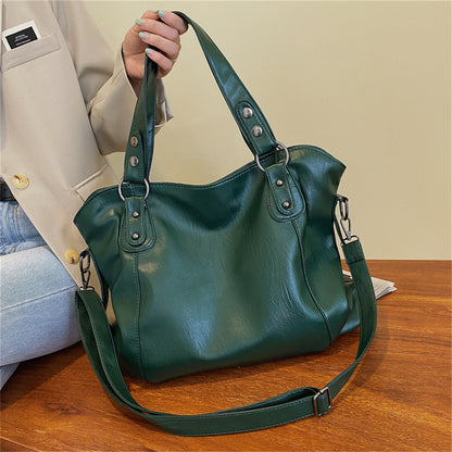 Women's Retro Fashionable Simple Korean Style Large Backpacks Rirati