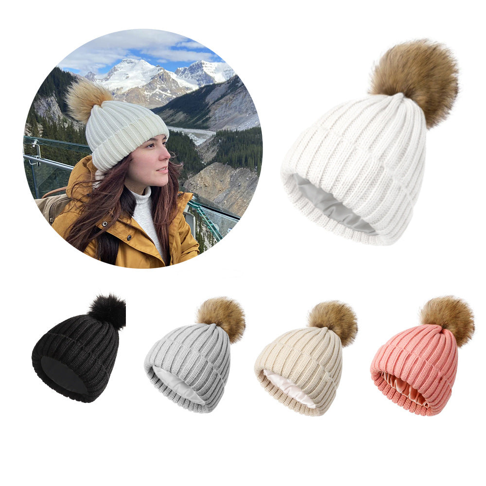 Soft Beanie Fluffy Ball Cap — Warm Knitted Winter Hat with Pom Pom FitiqueFit