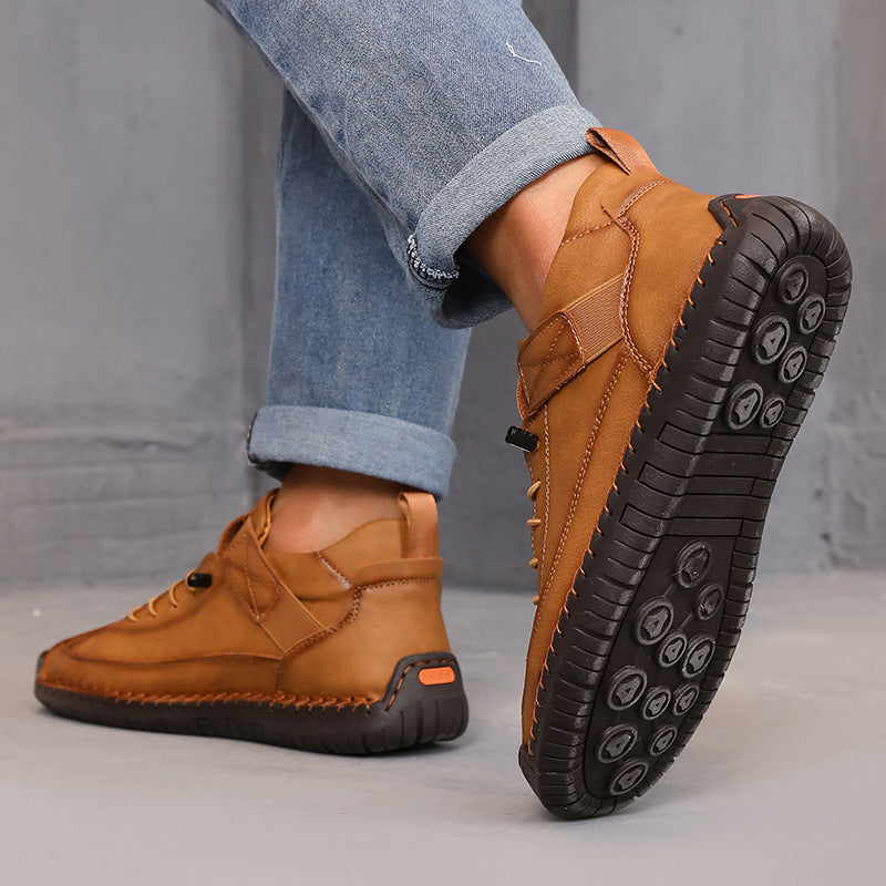 Women’s Color Matching Leather Boots FitiqueFit