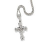 Hip-hop rose cross necklace with 5A zircon inlay