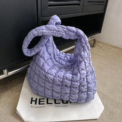 Women's Pleated Cloud Fashion Portable Dumpling Large Shoulder Bags Rirati