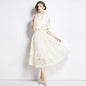 French lace round neck dress