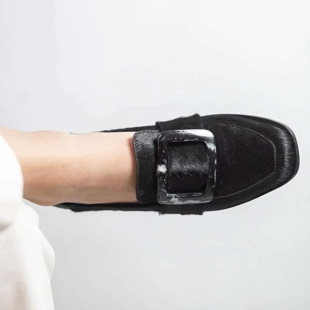 Vintage Square-Button Low-Cut Loafers — Women’s Elegant Slip-On Shoes FitiqueFit
