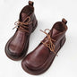 Women’s Pure Leather Chunky Big-Toe Ankle Boots FitiqueFit