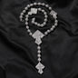 moissanite chain round bead cross necklace