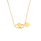 Double love necklace interlocking heart pendant