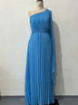 Diagonal Collar Raglan Sleeve Cinched Waist Slim-fit Long Dress Grayceful LLC