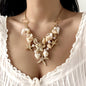 starfish necklace pearl multi-layer stacking necklace