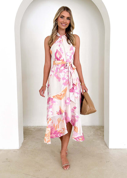 Floral Elegant Tied Dress Grayceful LLC