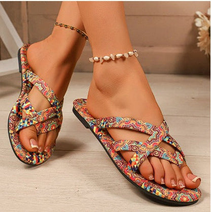 Women’s Boho Flat Printed Slippers FitiqueFit