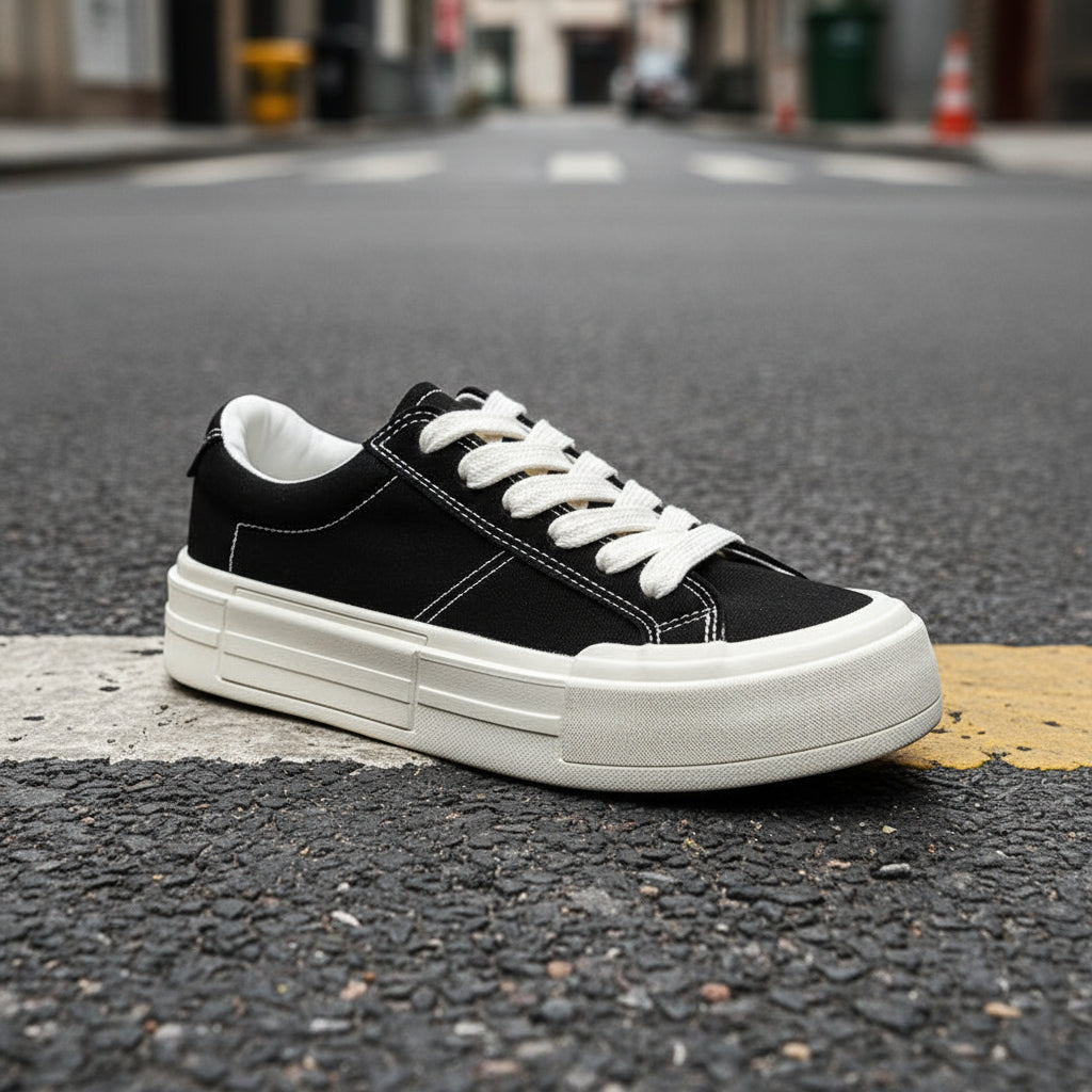 Women’s Canvas Platform Skate Shoes — Casual & Sporty Lifted Sneakers FitiqueFit
