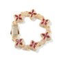 Hip-hop zircon colored infinite four-leaf clover bracelet