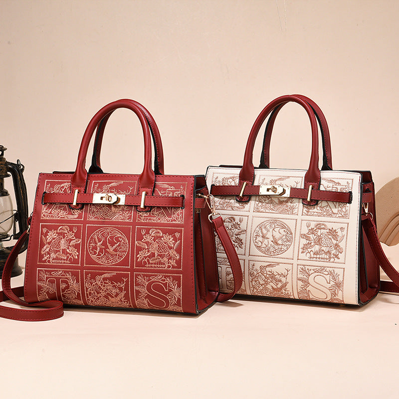 Women's Mother Fashionable Large Capacity Red Wedding Shoulder Bags Rirati