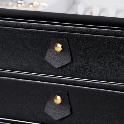 European and American high-end flip three-layer jewelry box