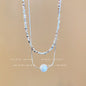 Titanium steel pearl clavicle necklace