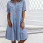 Fashion Personality Female Denim Solid Color Dress Grayceful LLC