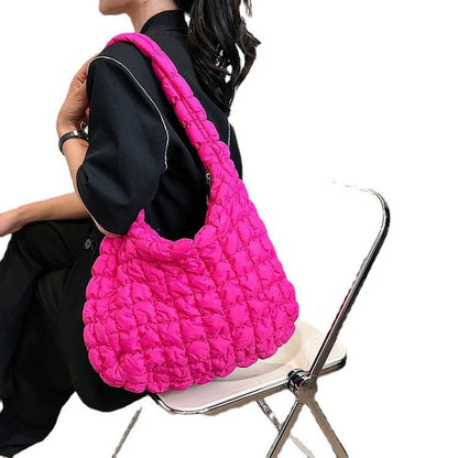 Women's Pleated Cloud Fashion Portable Dumpling Large Shoulder Bags Rirati