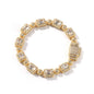 Copper inlaid pink zircon hip-hop bracelet
