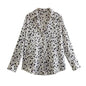 Striped satin long-sleeved shirt