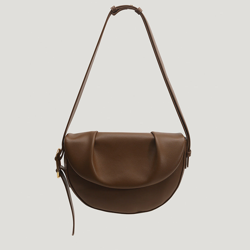 Women's Genuine Leather Niche Cowhide Pleated Underarm Shoulder Bags Rirati