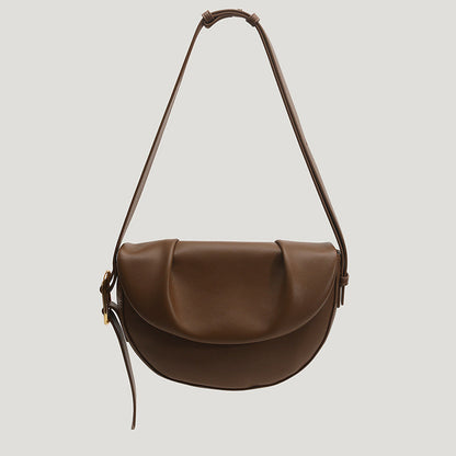 Women's Genuine Leather Niche Cowhide Pleated Underarm Shoulder Bags Rirati