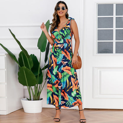 Hawaiian Beach Dress Summer Print Long Skirt Women's Dress