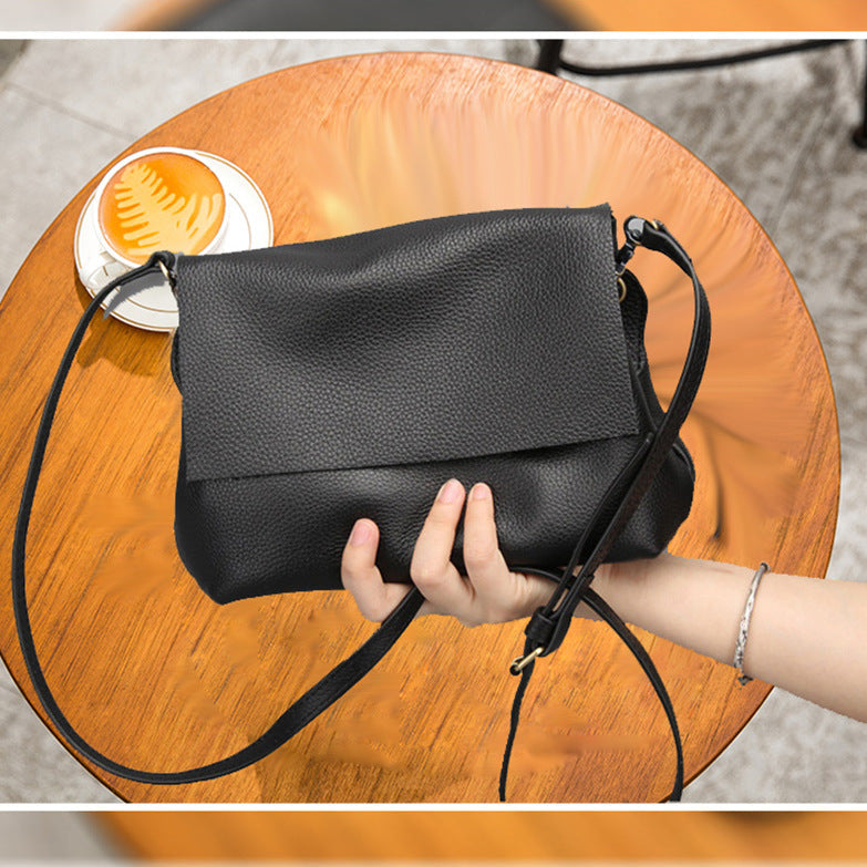 Women's Genuine Leather Simple Fashion Street Cowhide Shoulder Bags Rirati