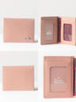 Card holder ID holder genuine leather long solid color