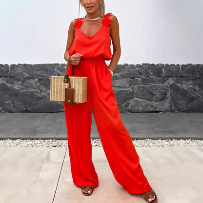 Sleeveless Pocket Jumpsuit Casual Loose Grayceful LLC