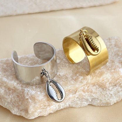 Titanium steel shell open ring