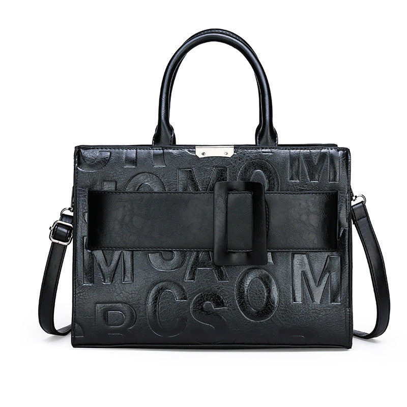 Women's Pretty Letter Pattern Portable Embossed Shoulder Bags Rirati