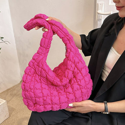 Women's Pleated Cloud Fashion Portable Dumpling Large Shoulder Bags Rirati